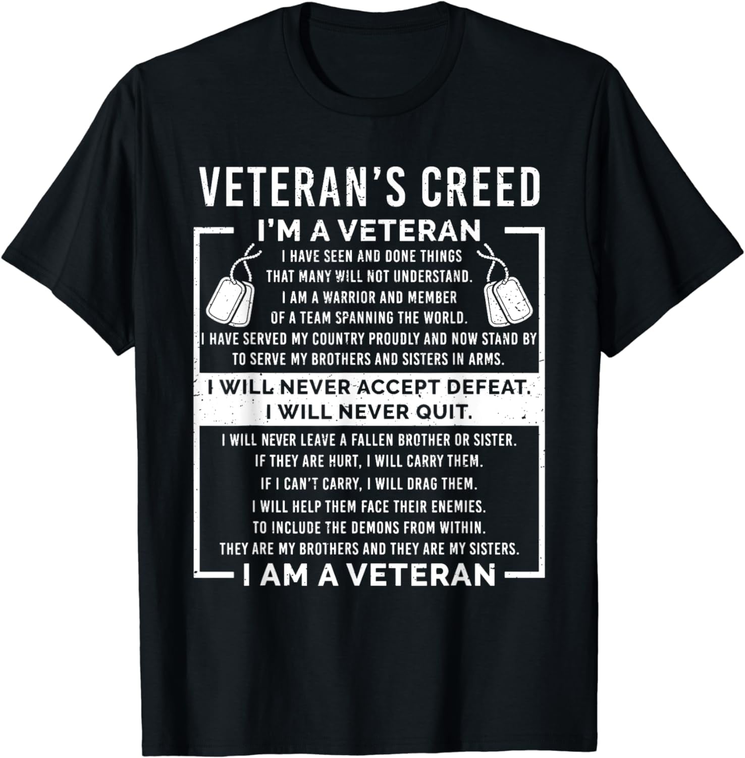 Veteran's creed Patriot War USA Oath Grandpa TShirt