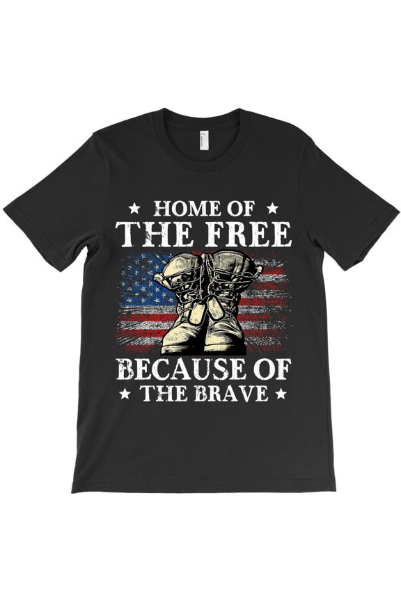 Veterans Combat Boots Flag, Patriotic Home Of The Free Men Military - Daily Wear Essential G3622 Unisex T-Shirt, Up to Size 5XL