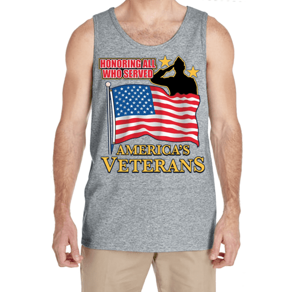 Veterans Day American Flag USA Mens Tank Tops Graphic Tees Sleeveless Shirts Men