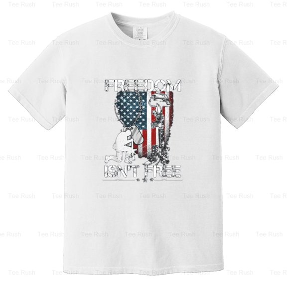 Veterans Day Freedom Isn't Free Kneel For Cross Flag, Patriotic, USA, Comfort Color T-Shirt Unisex, up to 4XL