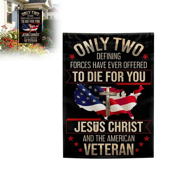 Veterans Day Garden Flag with Proud Display for Military Support Outdoor Memorial Day Decoration Black