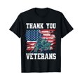 thumbnail image 1 of Veterans Day Gift Thank You Veterans US Military Soldiers Black T-Shirt, 1 of 5