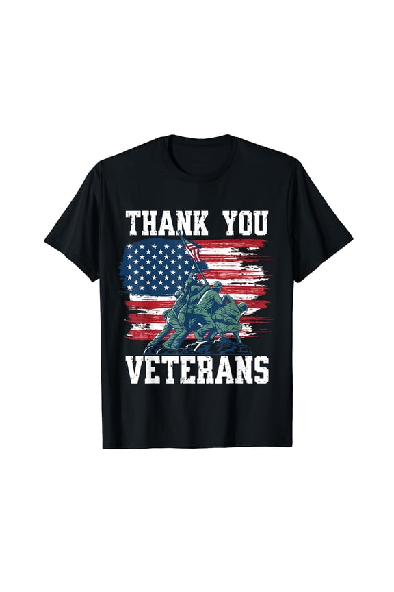 Veterans Day Gift Thank You Veterans US Military Soldiers Black T-Shirt