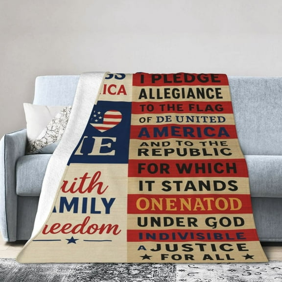 Veterans Day Gifts for Veterans, 4th of July Throw Blanket, Citizenship Gift for Civic Ceremonies Soldiers, Military Gift, Memorial Day Decoration, Patriotic American Flag Star Stripes Blanket 50x40