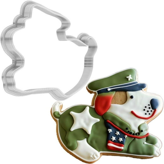 Veterans Day Military Dog Cookie Cutter 4 Inch Made in USA by WONDERTORY