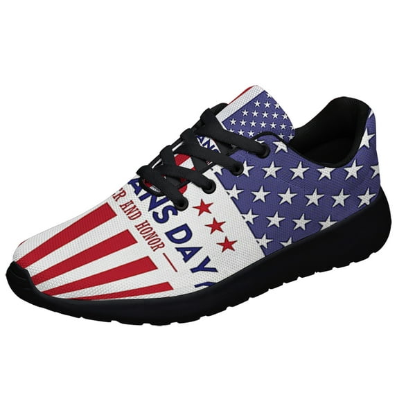 Veterans Day Remember And Honor American flag Shoes Sneakers Black Size 13