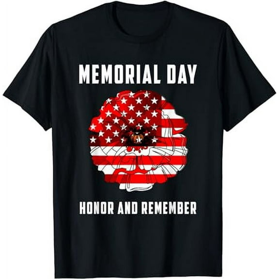 Veterans Day Tshirt Red Poppy Flower USA Memorial Day T-Shirt