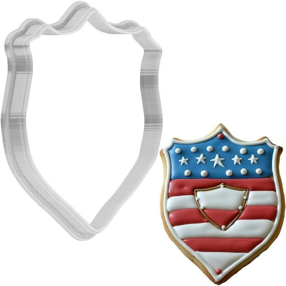 Veterans Day USA Shield Cookie Cutter 4 Inch Made in USA by WONDERTORY