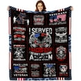 thumbnail image 1 of Veterans Gifts, Veteran Fathers Gifts, Veteran Gifts for Men, Gifts for Veterans, Vietnam Veteran Gifts, Navy/Army/Air Force Veteran Gifts, Proud Patriotic Hard Head Veterans Throw Blanket 60”x50”, 1 of 6