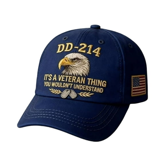 Veterans Hat Military Service Baseball Cap for Men Patriotic Retirement Gift for Retired Soldiers Day Appreciation(Navy Blue)