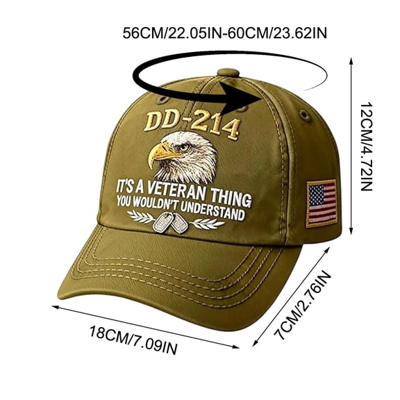 Veterans' Matter Hat, Military Service Baseball Cap for Men, Patriotic for Retired Soldiers, Comfortable All-Day Wear, Meaningful for Retirement and Homecoming Celebrations