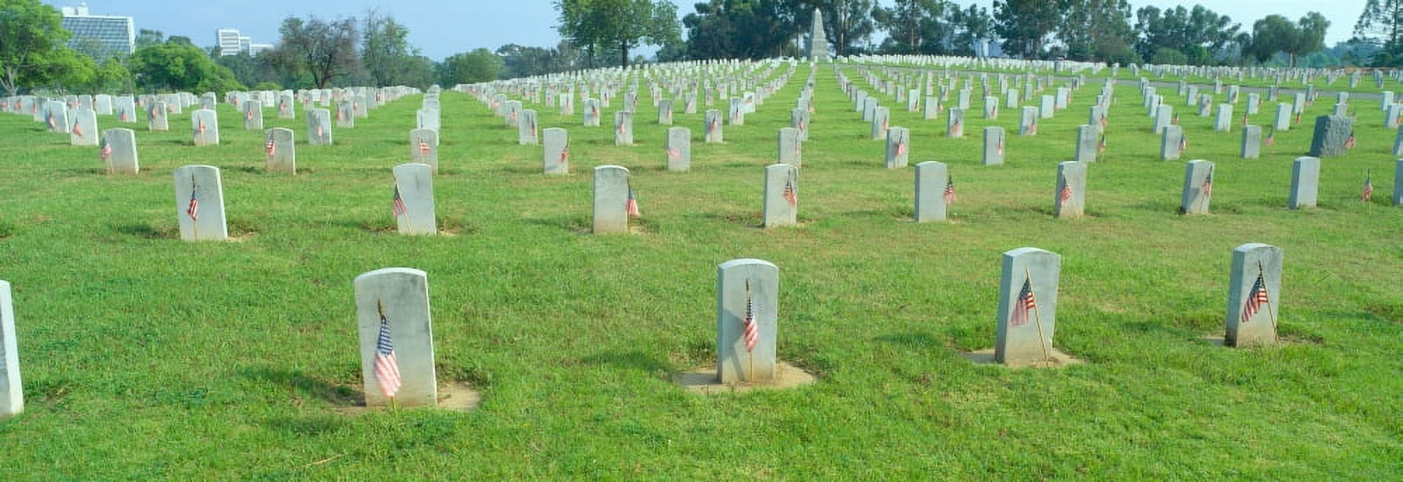 Veterans National Cemetery on Veterans Day Los Angeles California Canvas Art - Panoramic Images (27 x 9)