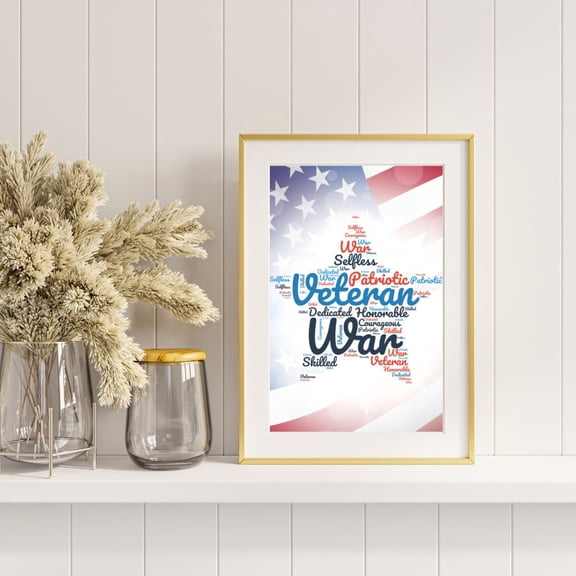Veterans PRINTABLE Wall Art Gift Military Decor Patriot, Unframed Poster