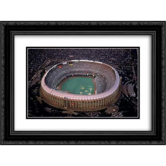 Veterans Stadium 2x Matted 24x20 Black Ornate Framed Art Print from the Stadium Series