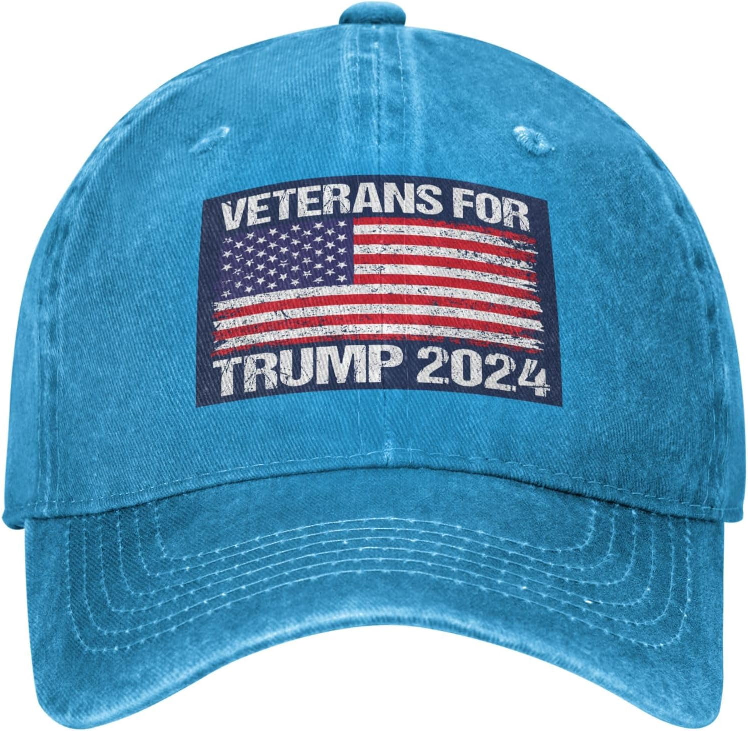 Veterans For Trump 2024 Embroidered Military Hat - Olive Green 100% Cotton Adjustable Cap