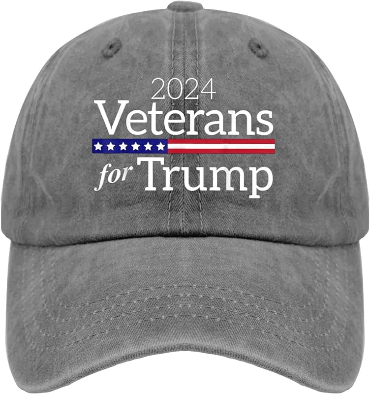 Veterans for Trump 2024 hats for men Dad vintage trucker men black