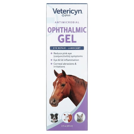 Vetericyn Plus Ophthalmic Eye Gel for Horses | Eye Ointment Alternative to Lubricate and Relieve Horse Eye Irritations, Safe for All Animals. 3 ounces