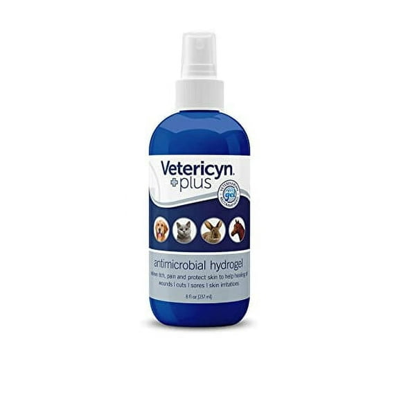 Vetericyn Plus All Animal Hydrogel. Promotes Healing for Wounds, Post-Surgery Sutures & Irritation. Recommended for Dogs, Cats, Birds & Rabbits. 8 oz. (Packaging/Bottle Color May Vary)