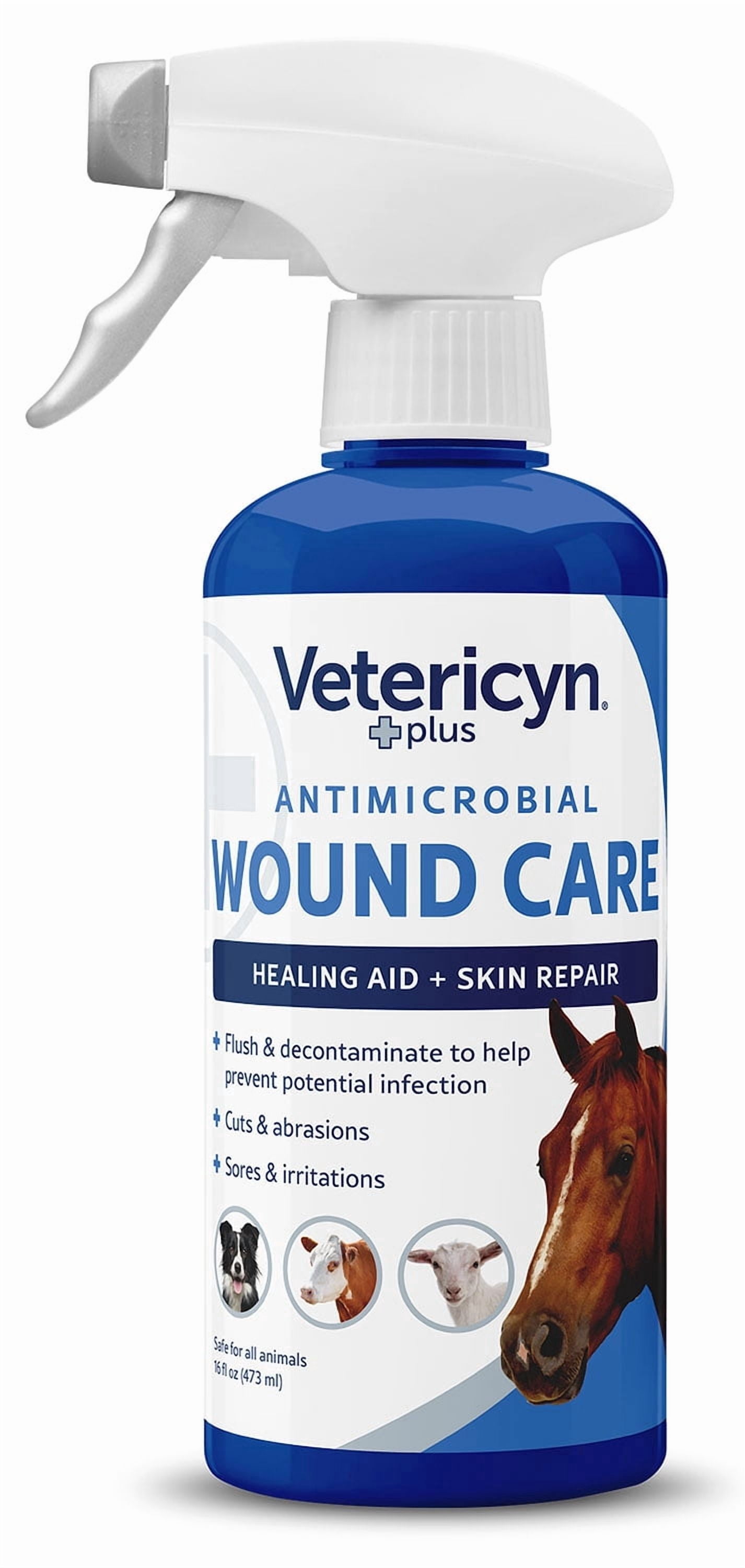 Vetericyn Plus Equine Wound Care Spray. Healing Aid and Skin Repair. 16 fl. oz.