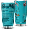 thumbnail image 1 of Veterinarian Coffee Tumbler Vet Tech Nutrition Facts Cup With Lid 20oz Stainless Steel Travel Mug Veterinary Technician Gift For Graduation Vet Appreciation Gifts For Girls, 1 of 6
