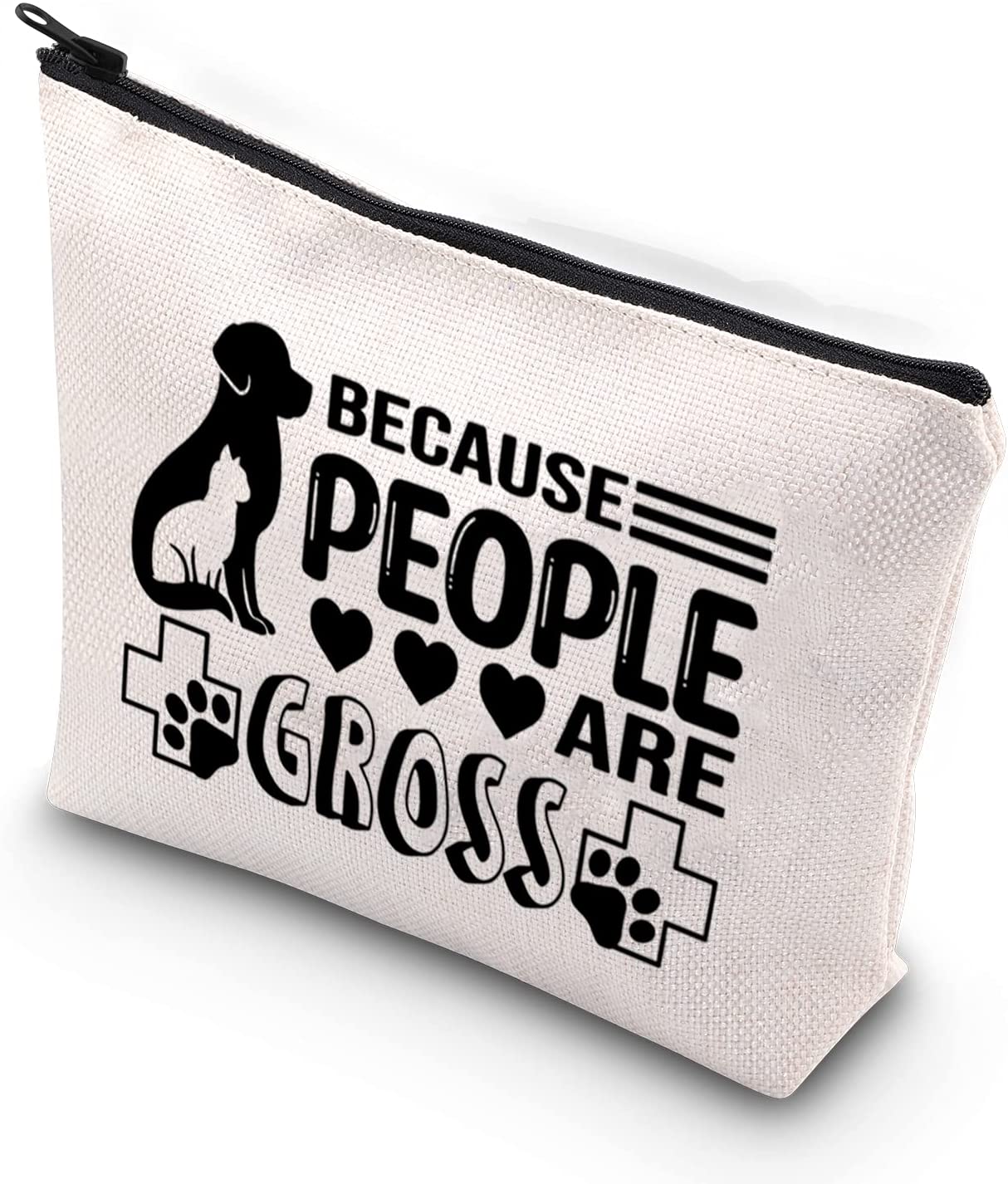 Veterinarian Gift Because People Are Gross Animal Lover Zipper Pouch Makeup Bag for Vet Tech