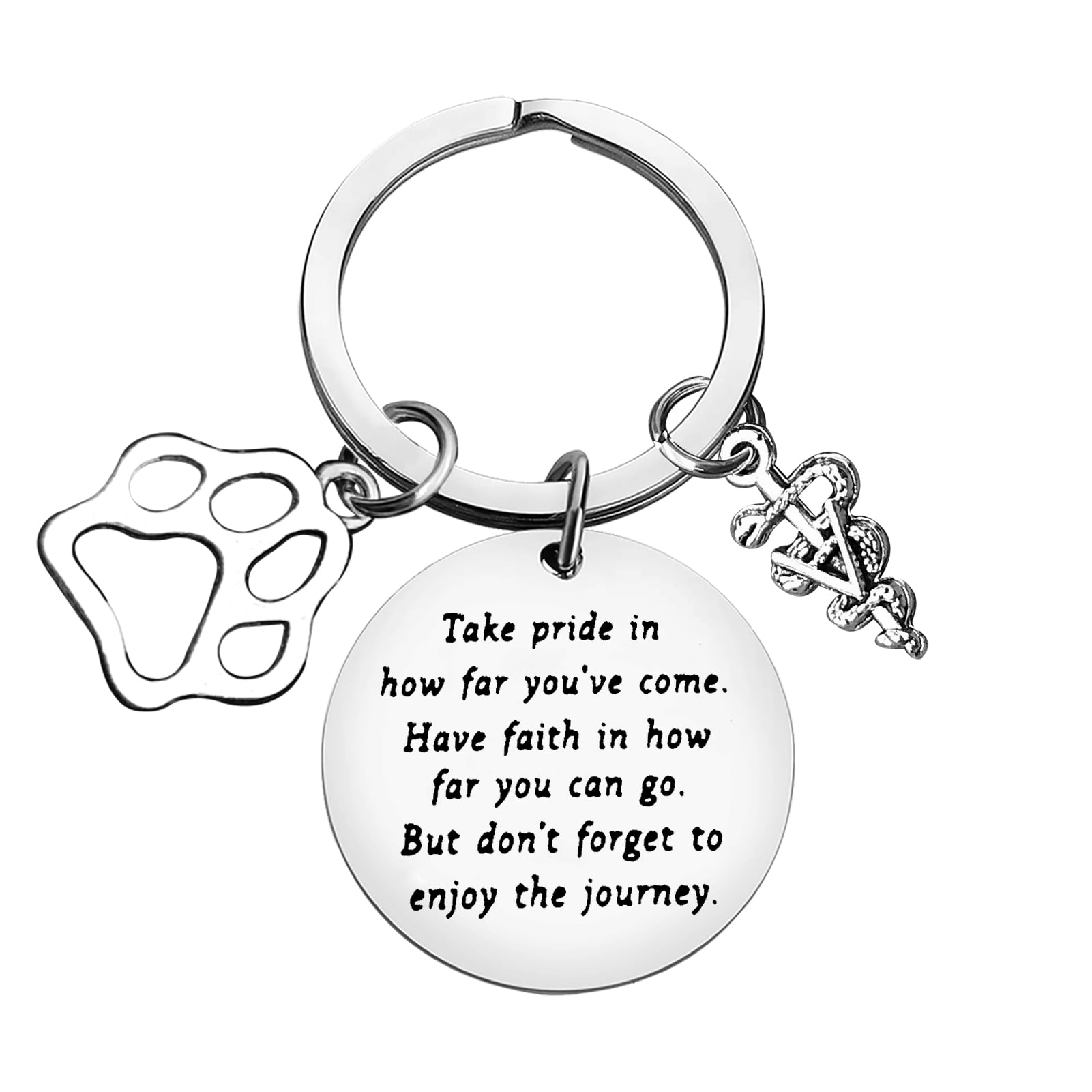 Veterinarian Keychain Gift Graduation Gifts for Veterinary Medicine Students Vet Tech Inspirational Jewelry Gift for Women Men Friends Future Veterinary Encouragement Gift New Vet Appreciation Gift