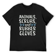 Veterinary Assistant Cute Vet Tech Animal Lover Tee Men Long Sleeve T-Shirt Black Small