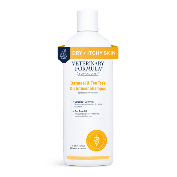 Veterinary Formula Clinical Care Oatmeal and Tea Tree Oil Infuser Shampoo for Dogs, 16-oz