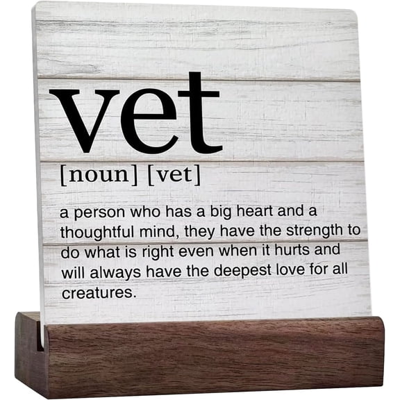 Veterinary Gift Vet Quotes Ceramic Table Sign Vet Definition Desk Decorative Sign Decor For Desk Table Shelf