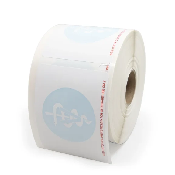 Veterinary Prescription Labels with Caduceus and Warning - 2-1/8 x 2-3/4"