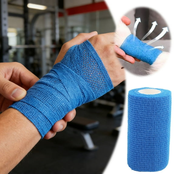 Veterinary Self Bandage Wrap For Cats And Small Animals Flexible Breathable Tape Breathable Self Stick Tape for Wrist, Ankle, Sports, Tatoo Wrap 4Pcs