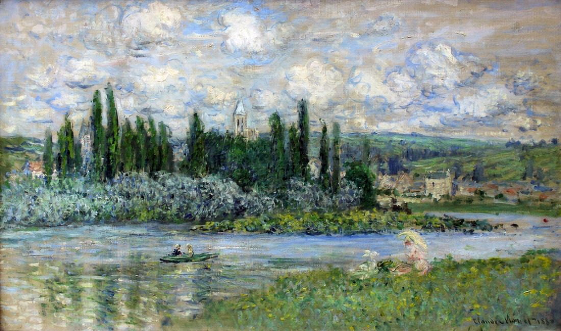 Vetheuil Sur Seine Anagoria Canvas Art - Claude Monet (18 x 24)