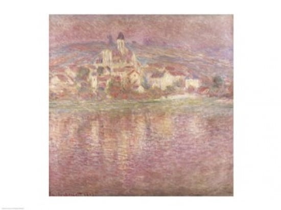 Vetheuil sunset 1901 Canvas Art - Claude Monet (24 x 18)