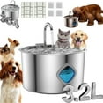 thumbnail image 1 of Vetiflow Dog Bowl, Dog Fresh Water Fountain, 3.2L Stainless Steel Pet Fountain Water Bowl with Four-Layer Filtration, Large Capacity Drinking for Dogs & Cats (1 Water Bowl + 8 Filters), 1 of 9