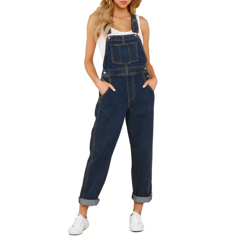 Women's denim overalls walmart sale