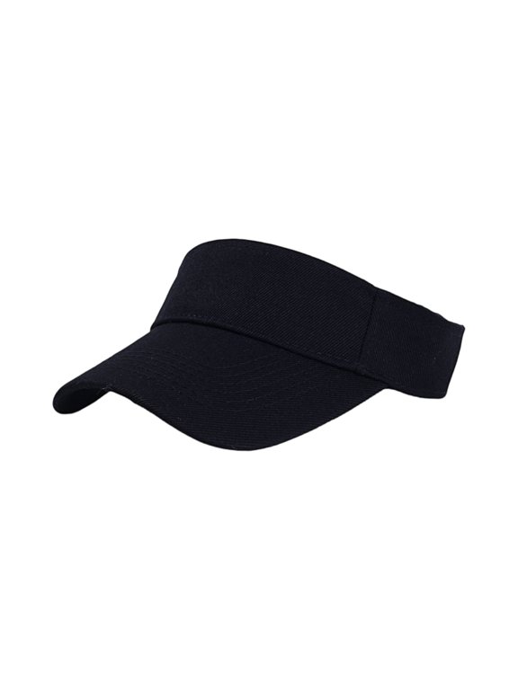 Unisex Solid Color Sun Visor Hat, Lightweight Adjustable Empty Top Sports Cap, Breathable Running Baseball Visor for Men Women Golf Hiking Outdoor Sun Protection,Black