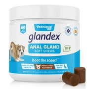 Vetinque Labs Glandex Anal Gland Soft Chews, for All Dogs, Pork Liver Flavored, 60 Count