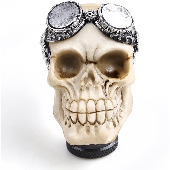 Vetitkima Skull Head Gear Shift Knob Racing Style Stick Grip Lever Shifting Knob for Most Manual Automatic Vehicles Trucks,B
