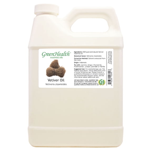 Vetiver Essential Oil - 32 fl oz (946 ml) Plastic Jug w/ Cap - 100% Pure Essential Oil by GreenHealth