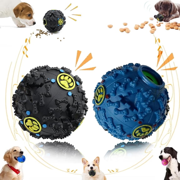 Vetlora Dog Ball, Vetlora Dog Ball Toy - Teeth Cleaning, Pawcia Giggle Sound Dog Ball, Giggle Ball for Dogs, Food Dispenser, Squeaky Wobble Giggle Sound Indestructible Dog Toy