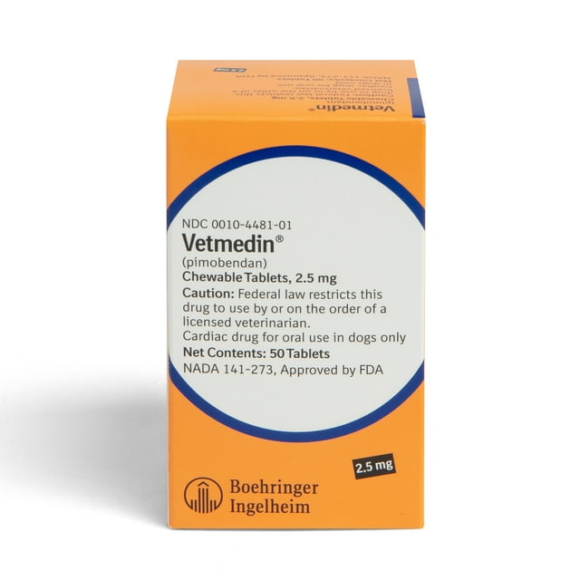 Vetmedin (Pimobendan) Chewable Tablets for Dogs, 2.5 mg