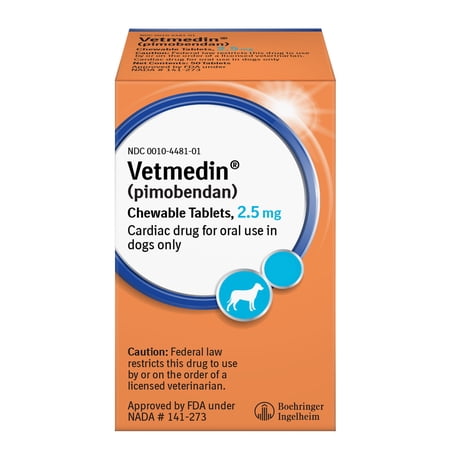 Vetmedin (Pimobendan) Chewable Tablets for Dogs, 2.5 mg