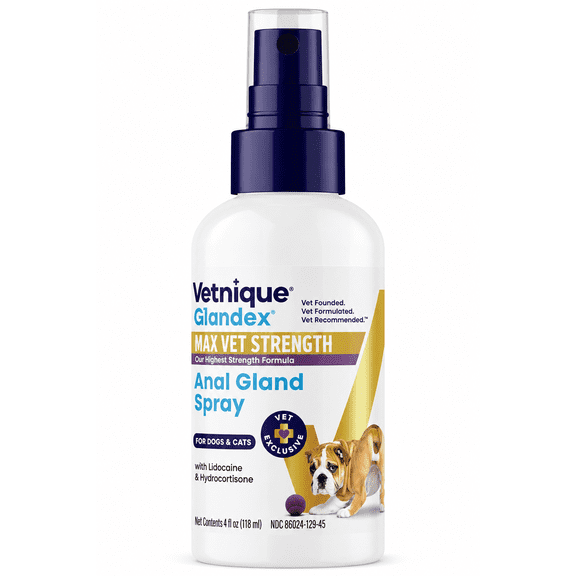 Vetnique Glandex Max Vet Strength Anal Gland Spray for Dog & Cats, 4 fl oz