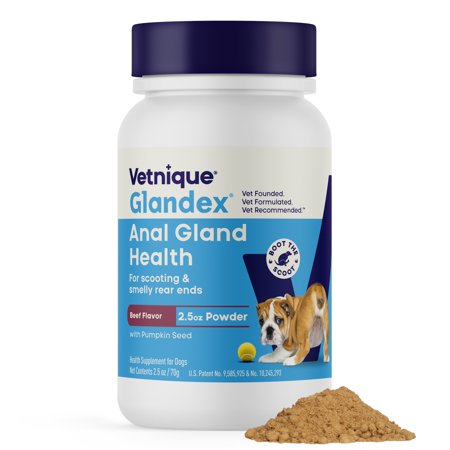Vetnique Glandex for Dogs Anal Gland & Digestive Support, Beef Flavor Powder, 2.5 oz