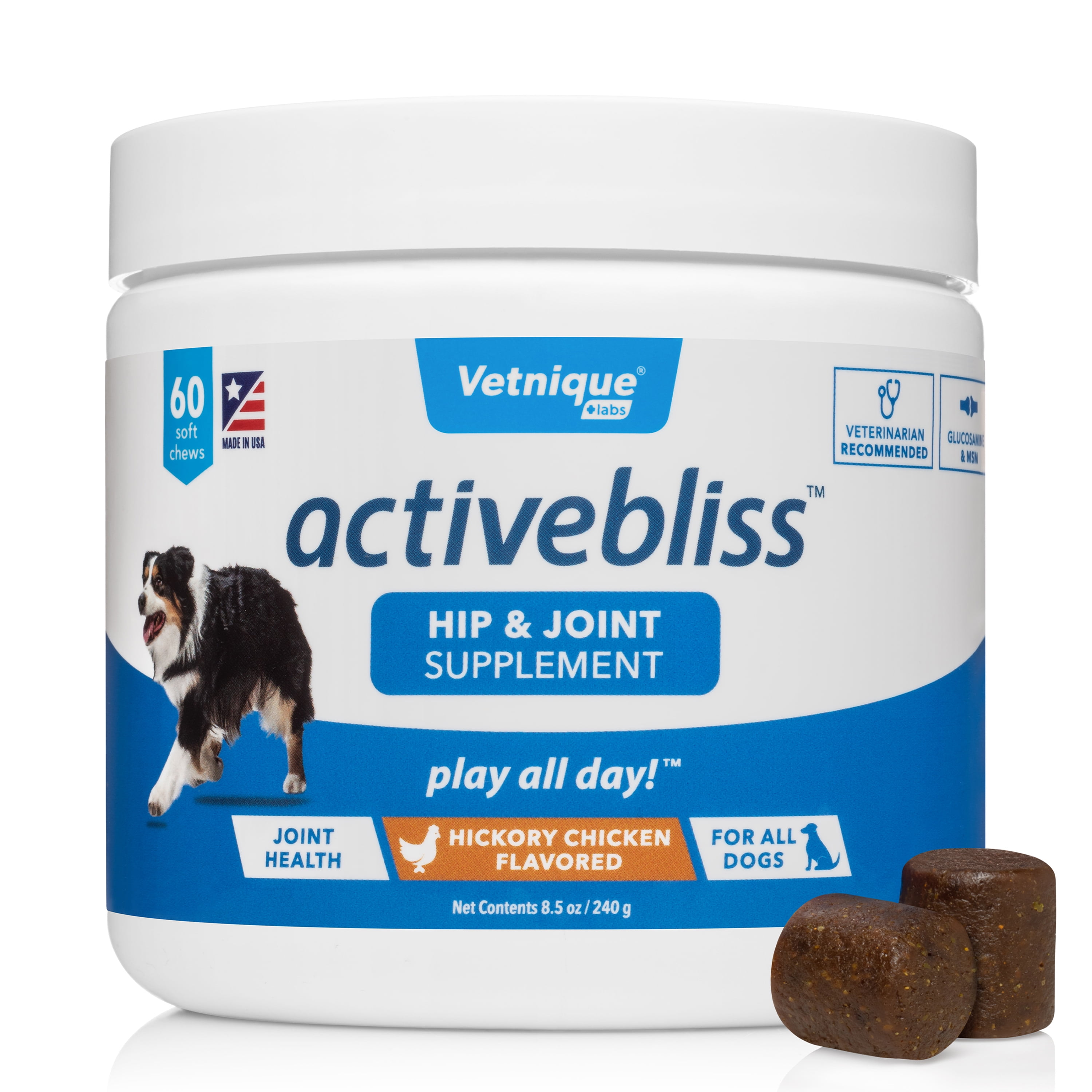 Vetnique Labs Activebliss Hip & Joint Arthritis Supplement for Dogs