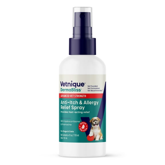 Vetnique Dermabliss Dog Itch Relief Spray with Hydrocortisone for Dogs & Cats, 4 oz