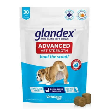 Vetnique Labs Glandex Advanced Vet Strength Soft Chews, for All Dogs, Duck & Bacon Flavored, 30 Count
