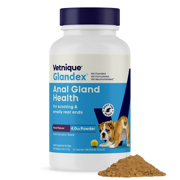 Vetnique Glandex for Dogs Anal Gland & Digestive Support Powder, Pork Flavor, 4 oz