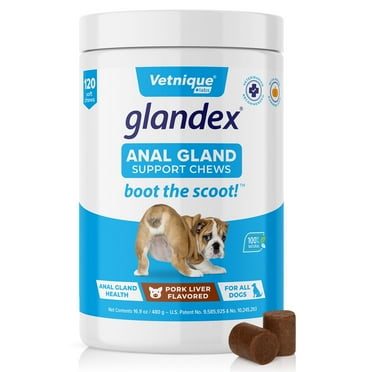 Vetnique Labs Glandex Anal Gland Support Soft Chews, for All Dogs, Pork Liver Flavored, 120 Count