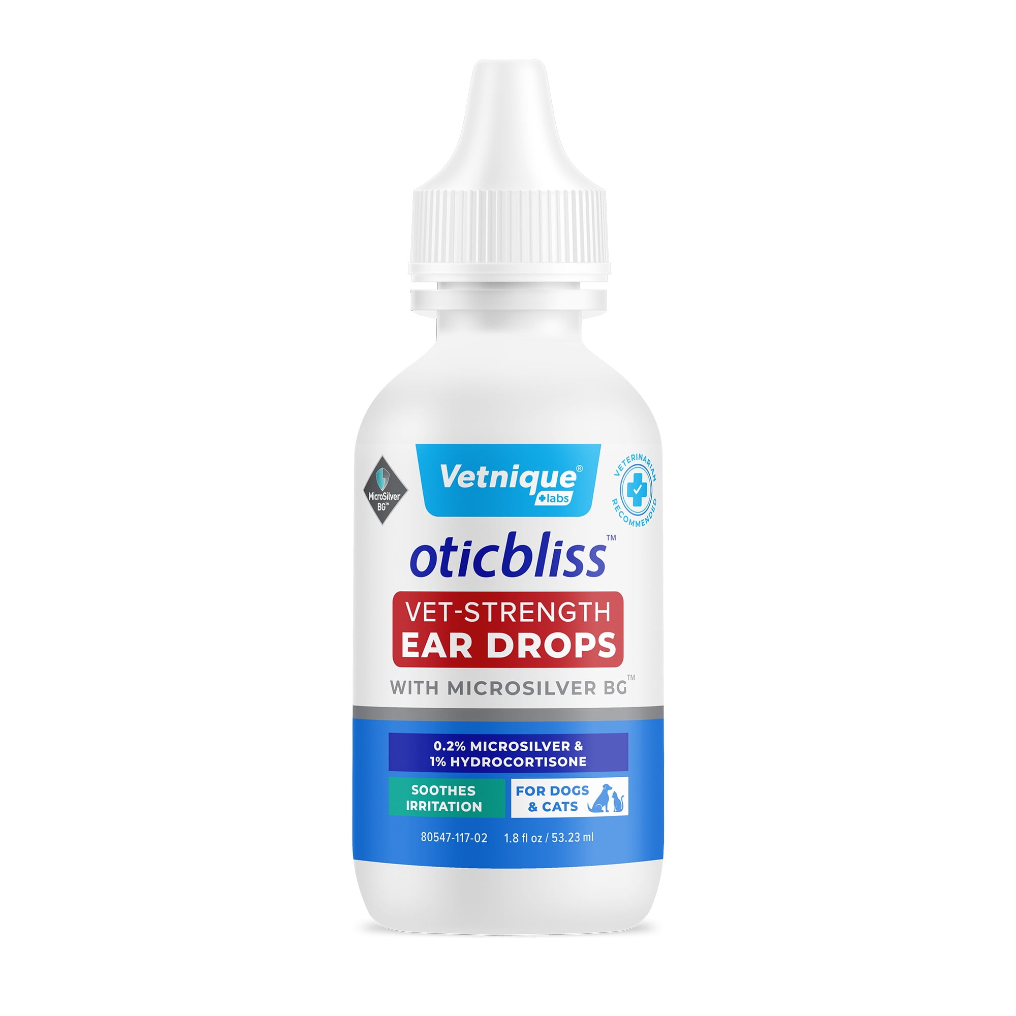 Vetnique Labs Oticbliss Medicated Hydrocortisone MicroSilver Ear Drops